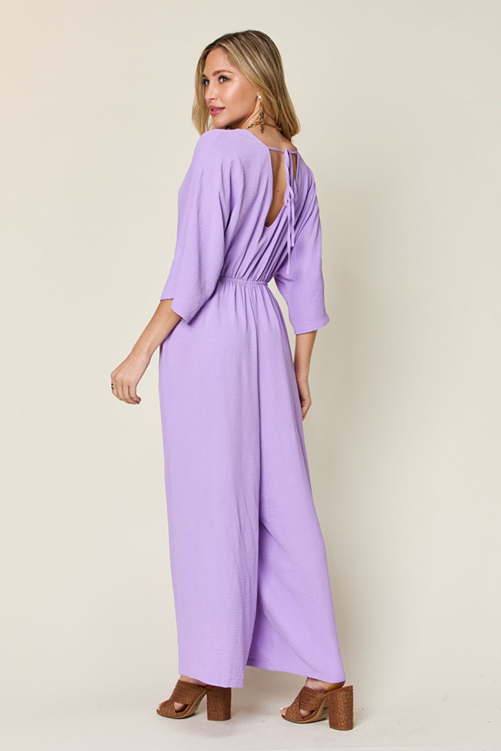 Surplice Wide Leg Jumpsuit with Pockets